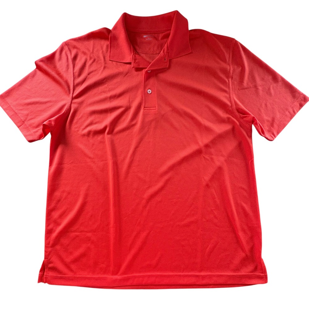 Sport-Tek Mens Orange‎ Short Sleeve Pique Mesh Polo Shirt K469 Size Large